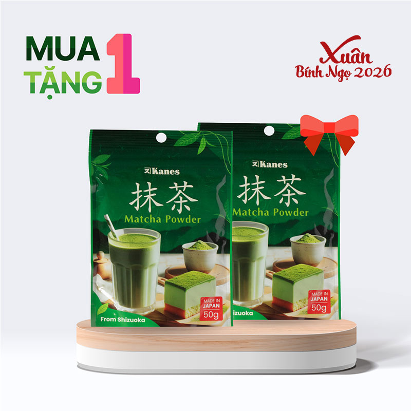 Combo siêu hời mua 1 tặng 1 Bột trà xanh Matcha Nhật Bản Kanes 50g