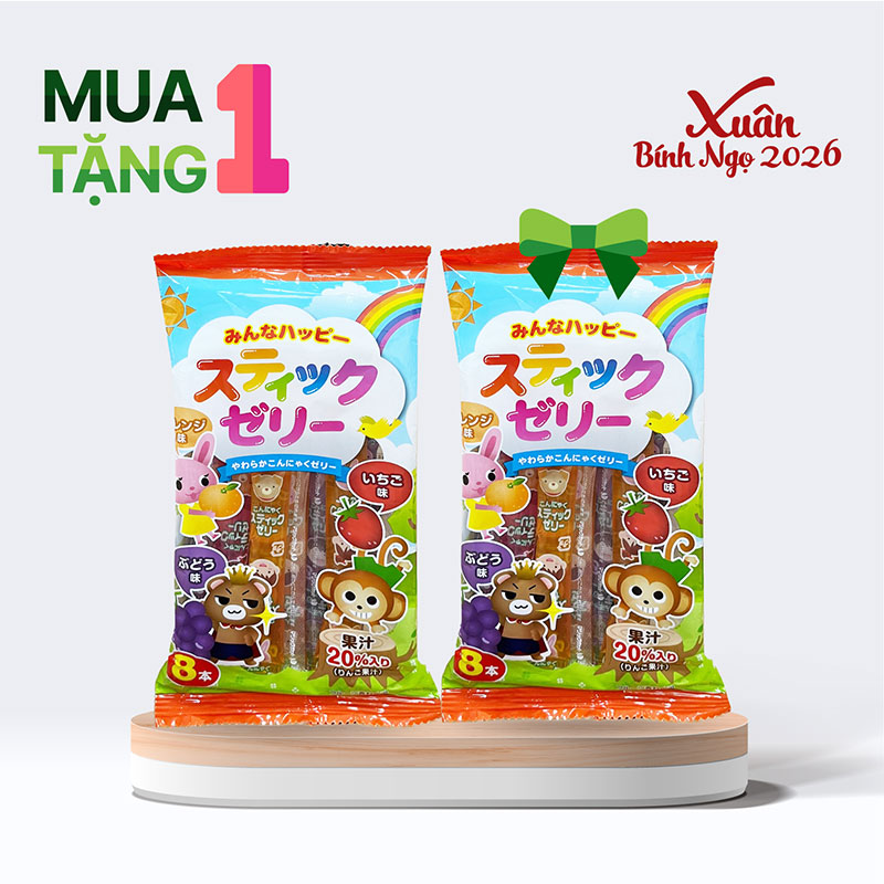 Combo siêu hời mua 1 tặng 1 Thạch rau câu Ribon nước ép trái cây cô đặc 8 cái (131g)