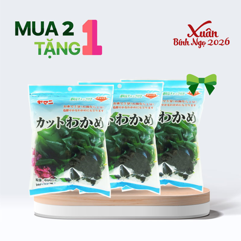 Combo siêu hời mua 2 tặng 1 Rong biển cắt Wakame 40g