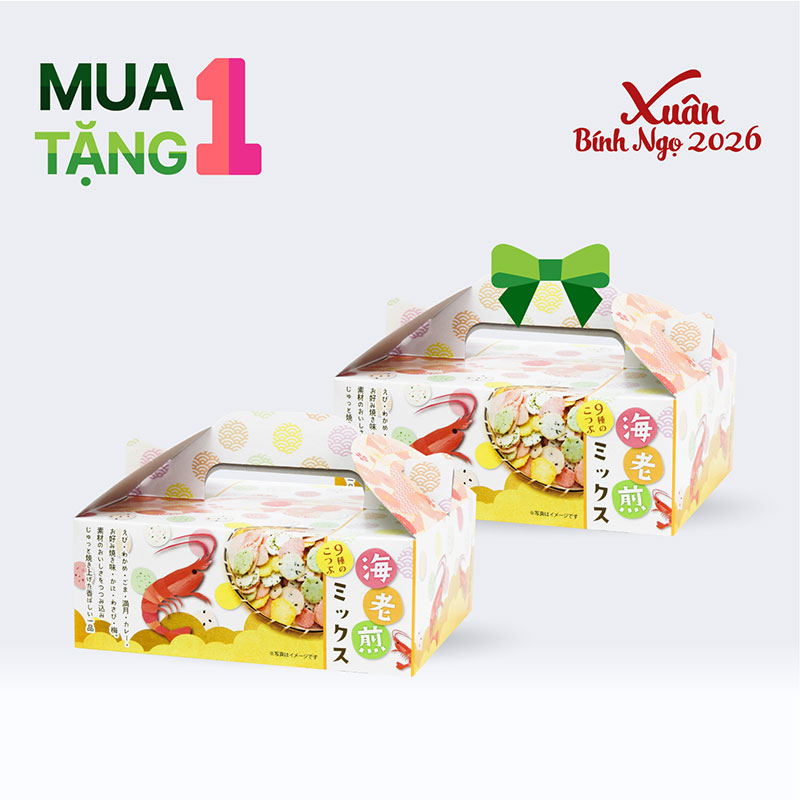 Combo siêu hời mua 1 tặng 1 Bánh tôm Nhật Bản 9 vị Ebisen 80g
