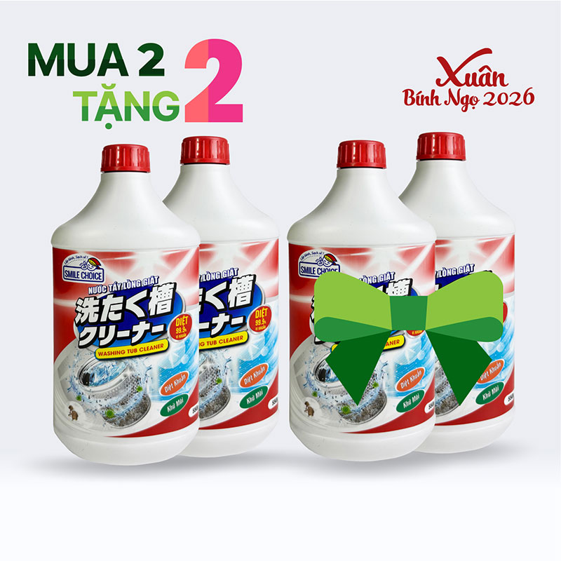 Combo siêu hời mua 2 tặng 2 Nước tẩy lồng máy giặt Mitsuei Smile Choice 550g