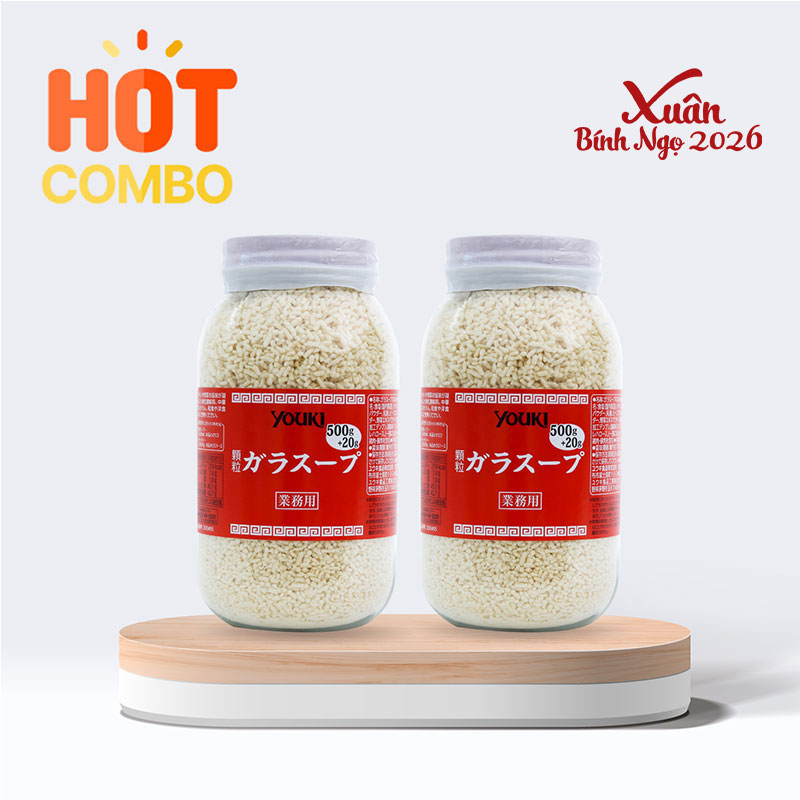 Combo siêu tiết kiệm 2 hộp Hạt nêm chiết xuất thịt và rau Youki 520g