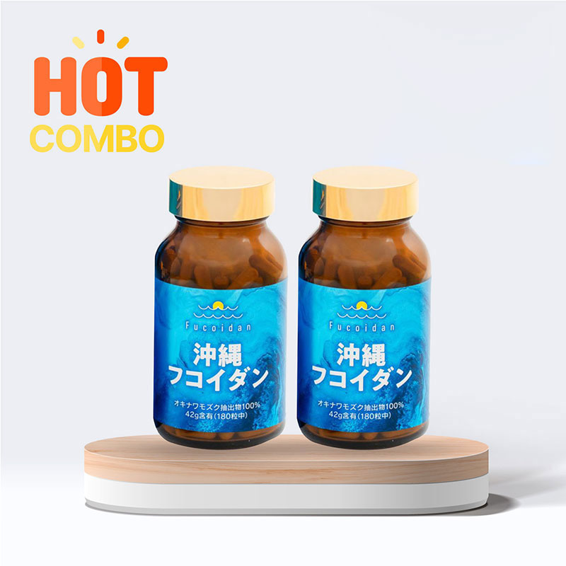 Combo siêu tiết kiệm 2 hộp TPBVSK: Okinawa Fucoidan 180 viên (Phòng và hỗ trợ điều trị ung thư)
