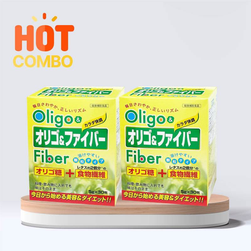 Combo siêu tiết kiệm 2 hộp Bột chất xơ thực vật Oligo Fiber 150g (5g x 30 gói)