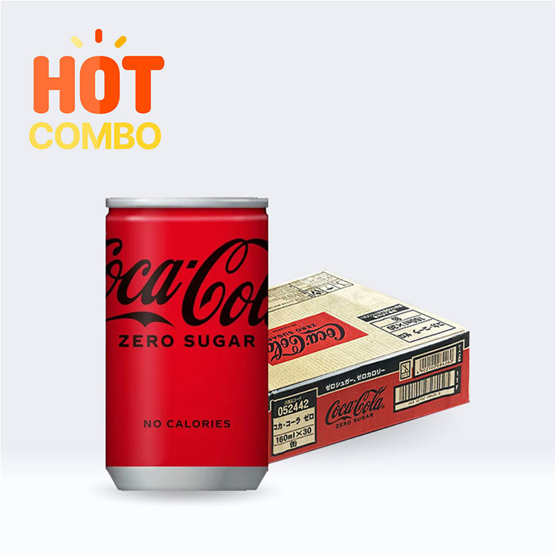 Combo siêu tiết kiệm 1 thùng 30 lon Nước ngọt Coca Cola không đường & Calories 160ml
