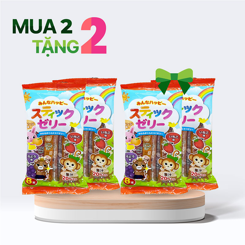 Combo siêu hời mua 2 tặng 2 Thạch rau câu Ribon nước ép trái cây cô đặc 8 cái (131g)