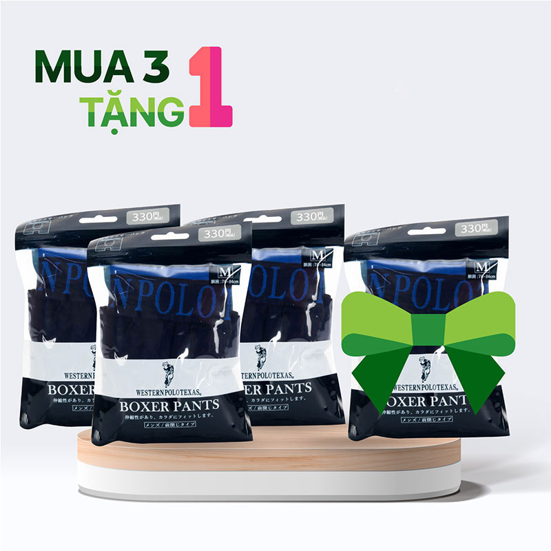 Combo siêu hời mua 3 tặng 1 Quần lót nam boxer cao cấp size M (Nhiều mẫu)