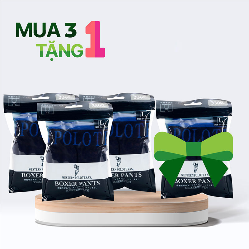 Combo siêu hời mua 3 tặng 1 Quần lót nam boxer cao cấp size L (Nhiều mẫu)
