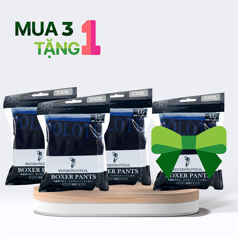 Combo siêu hời mua 3 tặng 1 Quần lót nam boxer cao cấp size LL (Nhiều mẫu)