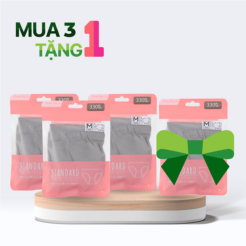 Combo siêu hời mua 3 tặng 1 Quần lót nữ cao cấp siêu mềm mại màu trơn M (Nhiều mẫu)