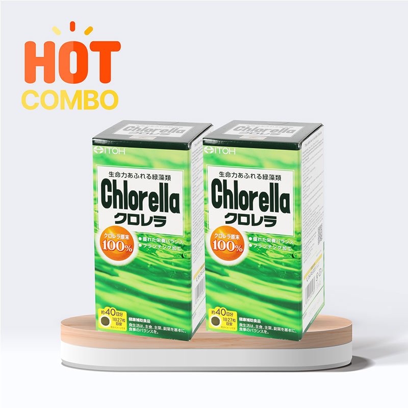 Combo siêu tiết kiệm 2 hộp TPBVSK: Viên uống Chlorella 1080 viên, Bổ sung Protein, tăng đề kháng, sức khỏe