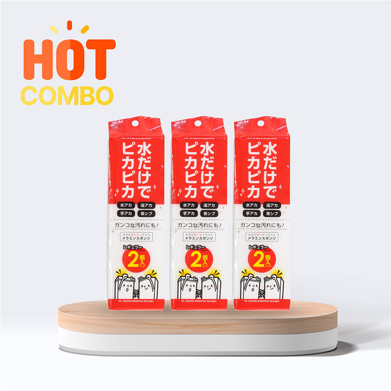 Combo siêu tiết kiệm 3 set Mút chùi kỳ diệu, mút melamine Nhật Bản Kokubo 2 cái