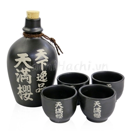 Bộ bình, ly gốm Nhật Bản (uống rượu)