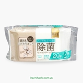 Khăn giấy ướt cotton kháng khuẩn không cồn 20 tờ x 2 gói