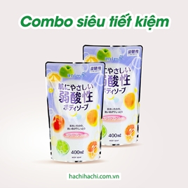 Combo 2 Sữa tắm Animo Weak acid Fruity Floral 400ml Hương hoa trái