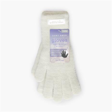 Bao tay, găng tay lông mềm dùng được màn hình cảm ứng Free Size (Ivory)