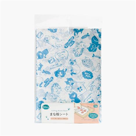 Tấm lót thớt dùng 1 lần 20x29cm 50 tờ (hình mèo)