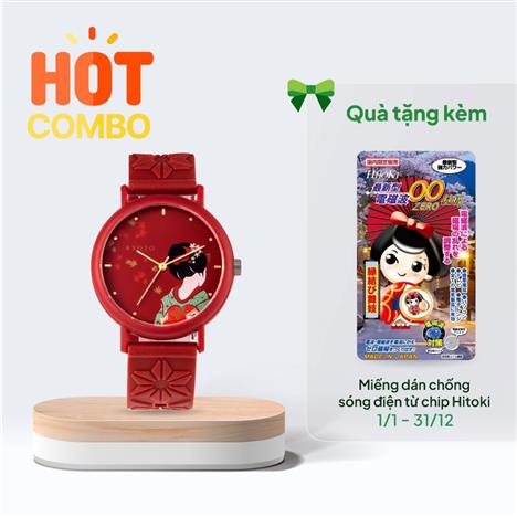 Đồng hồ hương thơm KAORU Nhật Bản 38mm (Hương hoa trà Tsubaki)-Tặng Miếng dán chống sóng điện từ (1/1-31/12)
