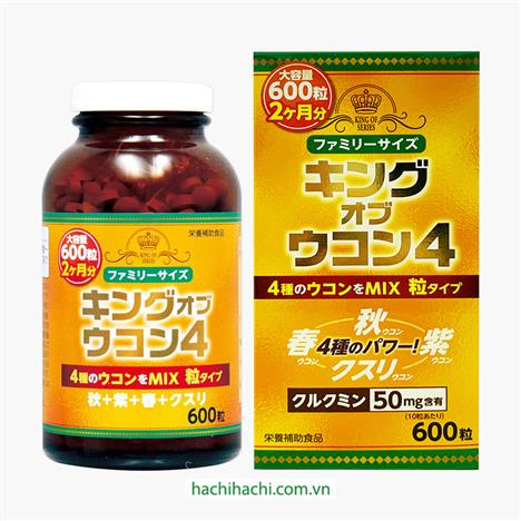 TPBVSK: Viên uống King of Ukon 4 Nhật Bản 600 viên, chống oxy hóa, giảm viêm loét dạ dày, tá tràng