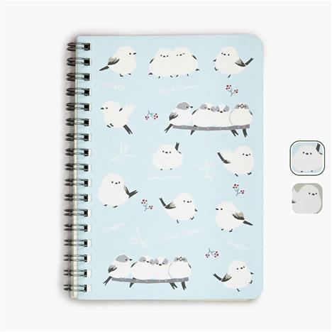 Sổ ghi chú A6 40 trang hình chim Shimaenaga (Nhiều mẫu)-Giao mẫu ngẫu nhiên