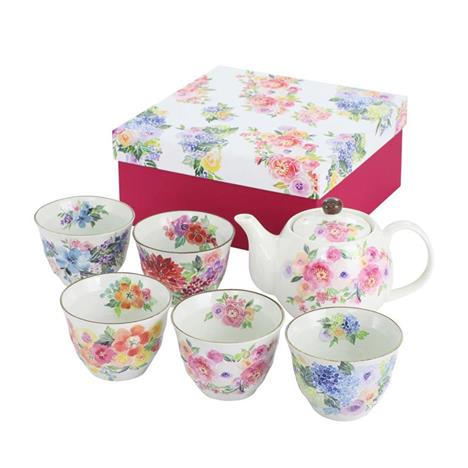 Bộ bình, ly gốm Nhật Bản (Hoa xuân)