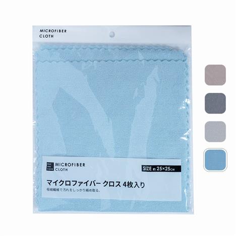 Khăn lau microfiber đa năng 25x25cm 4 cái (Nhiều mẫu)-Giao mẫu ngẫu nhiên