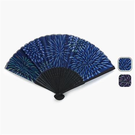 Quạt xếp cầm tay 21cm họa tiết pháo hoa