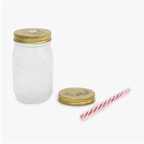 Ly thủy tinh, ca, cốc thủy tinh 400ml có nắp cắm ống hút & nắp đậy kín