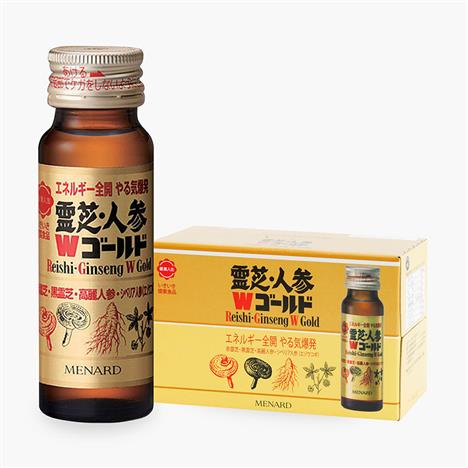 TPBVSK: Nước uống Menard Reishi-Ginseng W Gold 50ml x 10 chai, tăng cường sức khỏe, giảm mệt mỏi