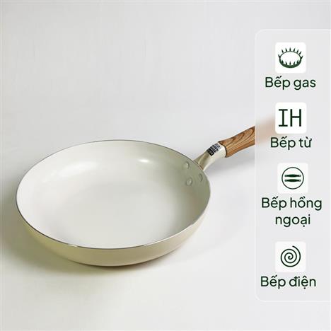 Chảo chống dính Ceramic Pearl Metal 20cm, không chứa PFOA, PTFE, dùng được bếp từ