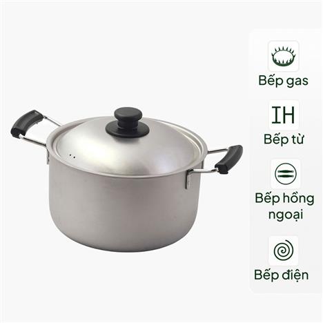 Nồi inox Nhật Bản Pearl Metal 22cm, dùng được bếp từ