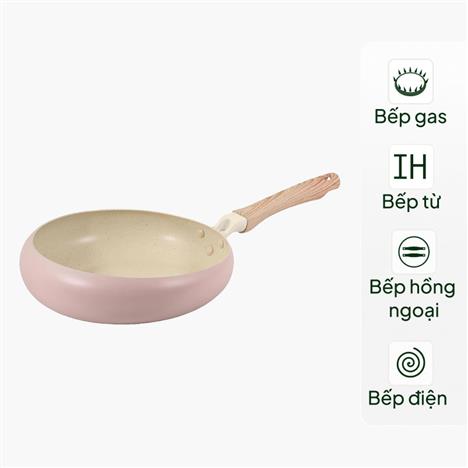 Chảo chống dính đá hoa cương Pearl Metal 26cm, PFOA, PFOS Free, Sâu lòng, vành chảo ôm chống tràn
