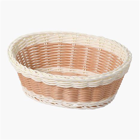 Rổ nhựa giả mây kháng khuẩn hình oval 22x18cm