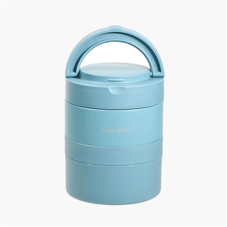 Bộ hộp cơm giữ nhiệt Pearl Metal 2 ngăn 700ml (Home Label - Xanh)