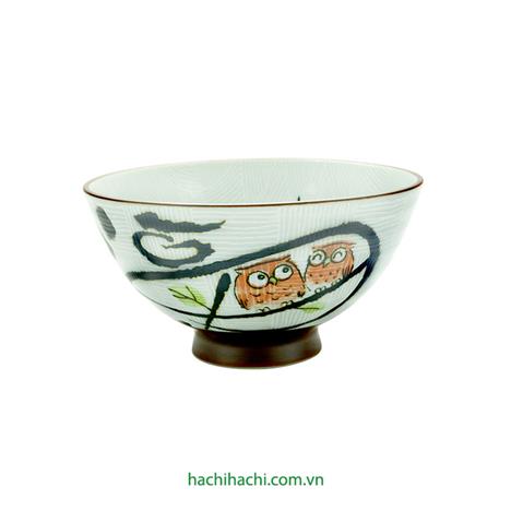 Chén sứ Nhật Bản 11.5cm hình cú mèo