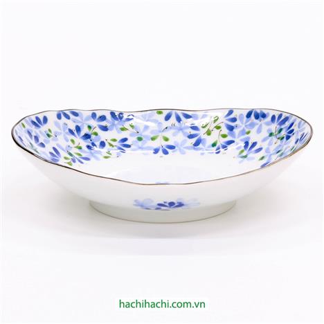 Đĩa sứ Nhật Bản 16x14cm, đĩa gốm sứ nông lòng, cạn lòng, dùng được lò vi sóng