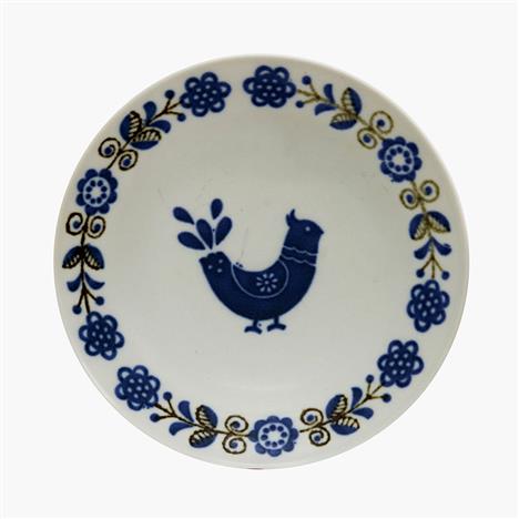 Đĩa sứ Nhật Bản 17cm, đĩa gốm sứ nông lòng, cạn lòng (Chim bồ câu), dùng được lò vi sóng