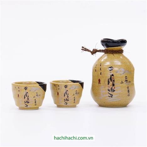 Bộ bình, ly gốm Nhật Bản uống rượu, bộ bình rượu sake
