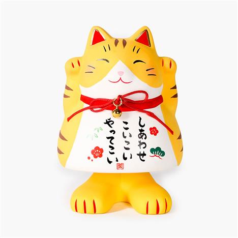 Mèo may mắn trang trí 12.5cm (Chân gắn lò xo)