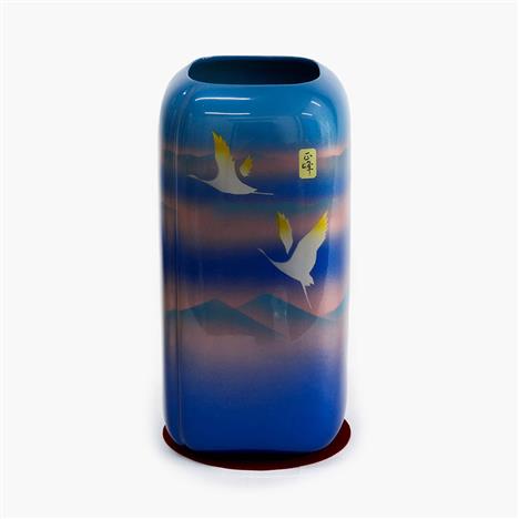 Bình hoa gốm sứ Nhật Bản cao cấp 12x25.5cm (Song hạc)