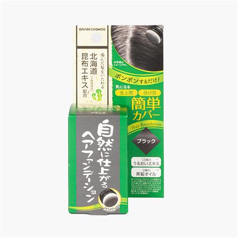 Phấn nhuộm tóc phủ bạc tạm thời Nhật Bản tảo Rishiri dưỡng chất thiên nhiên Brain Cosmos 5g (Đen)