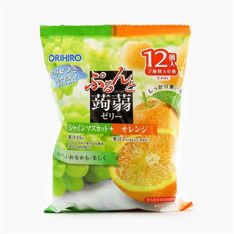 Thạch trái cây Nhật Bản Orihiro vị cam nho xanh 240g (12 cái)