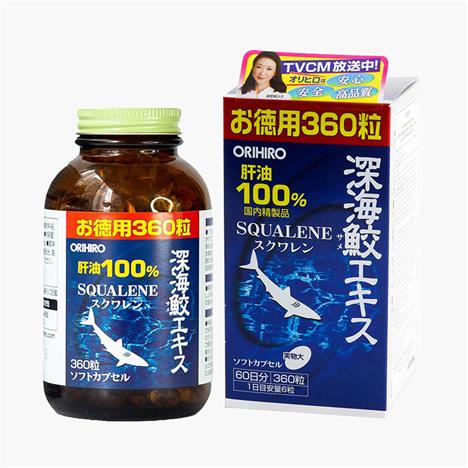 TPBVSK: Viên uống Orihiro Deep Sea Shark extract Nhật Bản 360 viên, dầu gan cá mập chống oxy hóa