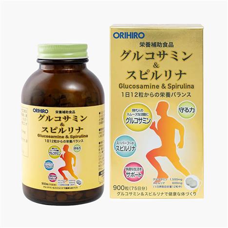 TPBVSK: Viên uống Glucosamine & Spirulina Nhật Bản Orihiro 900 viên, tăng dịch khớp, giảm thoái hóa, khô khớp