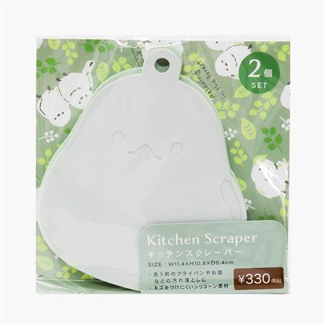 Miếng cạo vệ sinh nồi chảo, vật dụng nhà bếp silicone 2 cái hình chim Shimaenaga
