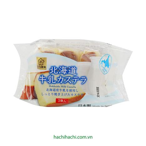 Bánh bông lan Castella sữa Hokkaido Sakura 114g (3 cái) 