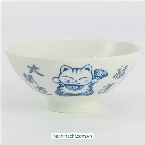 Chén gốm 13cm hình mèo may mắn