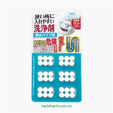 Viên sủi thông tắc chống khuẩn khử mùi cống, ống xả, bồn rửa, bồn cầu 6 viênx6