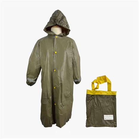Áo mưa trẻ em cài nút kèm túi đựng 120-140cm (Màu Kaki)