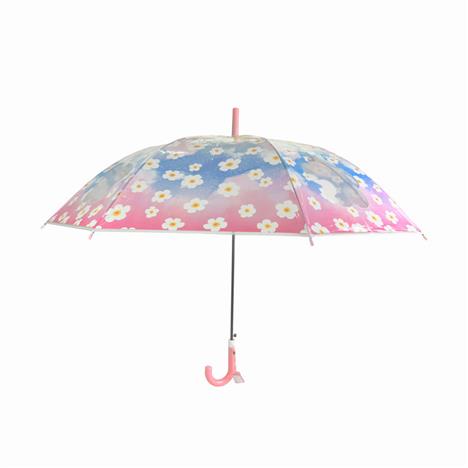 Cây dù trẻ em có cửa sổ hoa trong suốt 54cm, kèm tag ghi tên và lớp học